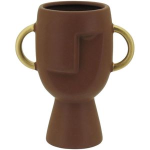 Pasco Vaso 18X15X9Cm Cerâmica Marrom