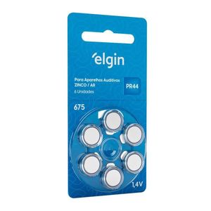 Pilha Auditiva Elgin Tamanho 675 Pr44 1,4v Com 6 Unidades