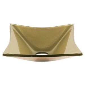 Cuba de Vidro Quadrada 31cm Champanhe