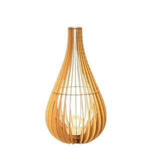 Abajur Grande De Chão Tulipa Mdf Luminária Mdf Cru