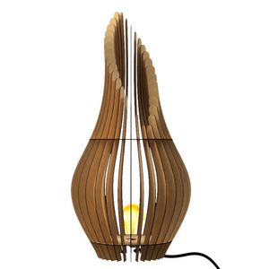 Abajur Grande De Chão Andromeda Mdf Luminária Preto Tamanho 70x25cm