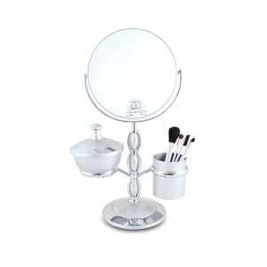 Espelho De Mesa Com Pincéis E Suportes Jacki Design Cinza Claro