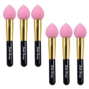 Kit De 6 Peças Pincel Esponja Gota Para Base Pink