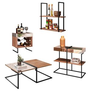 Conjunto Sala De Estar 4 Peças Estilo Industrial Bp 15mm