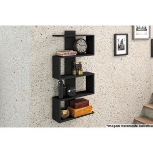 Prateleira Quarto Casal AM 3087 Preto - Movelbento