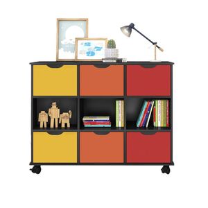Nicho Organizador C/ 6 Gavetas C/ Rodízio Q01 Preto/Colorido