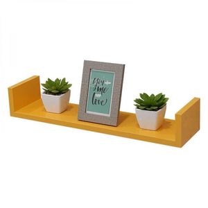 Prateleira U 80 X 25cm Amarela Suporte Invisível