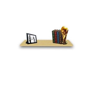 Prateleira Simples Natural 80X15 Cm Com Suporte Em Mdf