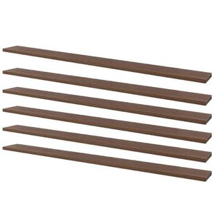Kit 6 Prateleiras 80 X 15Cm Nogal Suporte Invisível