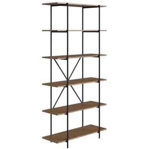 Estante Livreiro Multiuso Com Prateleiras Tube 27875 Vermont Base Preta - Artesano