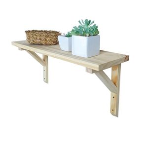 Prateleira Com Mão Francesa Chapecó 27a X 60l X 19p Em Madeira De Pinus Natural