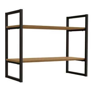 Estante Nicho 2 Prateleiras 72 Cm Li008 Freijo Preto Fosco Kpb