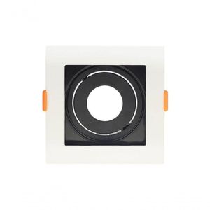 Spot Recuado De Embutir Quadrado Mr11 Branco Com Preto Taschibra