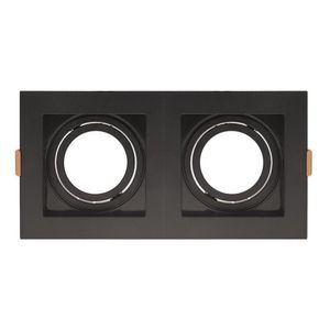 Spot De Embutir Quadrado Recuado Duplo Ar70 Direcionável Preto
