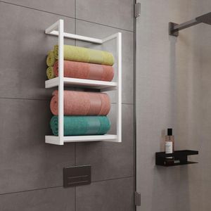 Toalheiro Para Banheiro Estilo Industrial Sahy Branco Branco