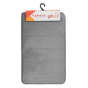 Tapete Soft Para Banheiro Antiderrapante 40x60cm - Cinza
