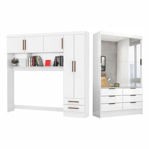 Guarda Roupa Casal Modulado Sevilha Premium Carioca Móveis Branco