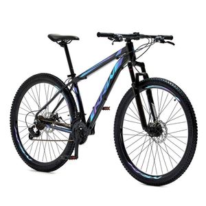 Bicicleta Aro 29 Krw Alumínio Shimano 21 Vel Freio A Disco Suspensão S6 19 Preto-Azul E Roxo