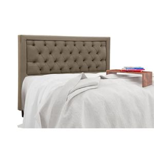 Painel De Cama Box Estofada King Baronesa Plus Suede Marrom Taupe - Simbal