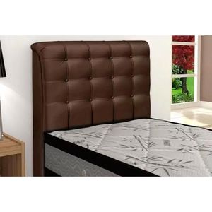 Painel De Cama Box Estofada Dama Plus Solteiro - Courano Cacau - Simbal