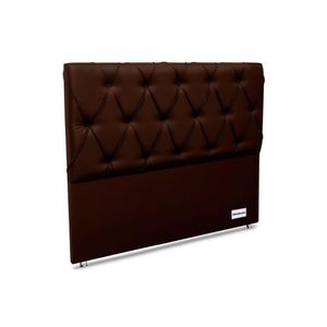 Painel De Cama Box Estofada Murat Facto Brown Casal - Courano Marrom - Ortobom
