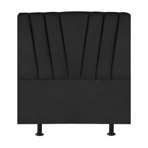 Cabeceira Estofada Cama Solteiro 100 Cm Ariel Veludo Preto