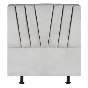 Cabeceira Estofada De Cama Casal 140 Cm Ariel Suede Cinza Claro