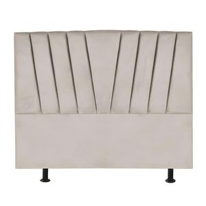 Cabeceira Estofada Cama King 195 Cm Ariel Veludo Bege