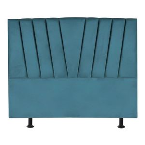 Cabeceira Estofada Cama King 195 Cm Ariel Suede Azul Turquesa