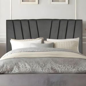 Cabeceira Casal De Cama Estofada 140 Cm Lile Suede Cinza