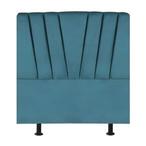 Cabeceira Estofada Cama Solteiro 100 Cm Ariel Suede Azul Turquesa
