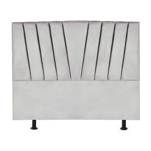 Cabeceira Estofada Cama King 195 Cm Ariel Suede Cinza Claro