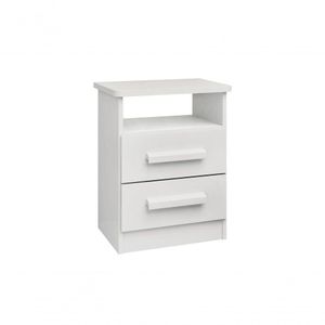 Mesa De Cabeceira Firenze 2 Gavetas Com Nicho - D' Doro Branco