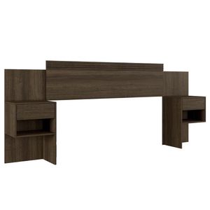 Cabeceira Casal Master Extensível Com Mesa De Cabeceira Benetil Imbuia