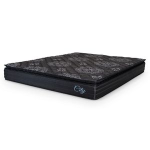 Colchão Casal King Molas Ensacadas City Pillow Top 193x203x23cm Hellen Black