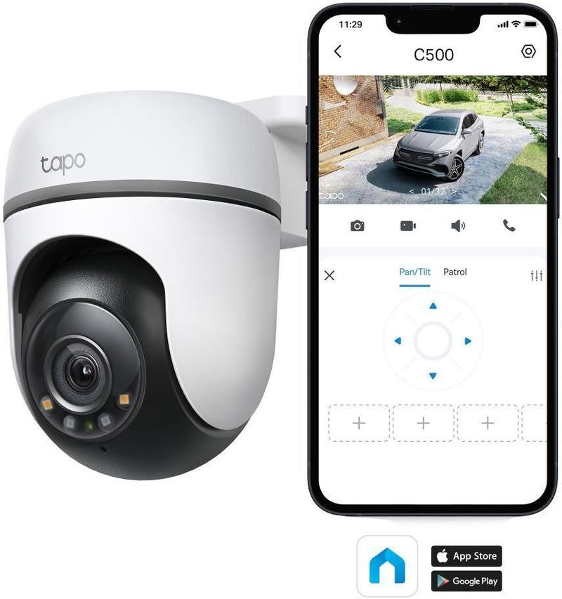 Camera-de-Seguranca-Wi-fi-Externa-TP-LINK-Tapo-C500-Branca