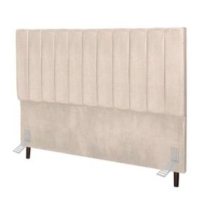 Cabeceira Estofada Cama Solteiro 100 Cm Lívia Linho E Frame bege