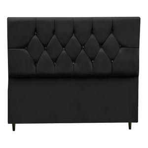 Cabeceira Cama Box Estofada Solteiro 90 Cm Suede Isabela preto