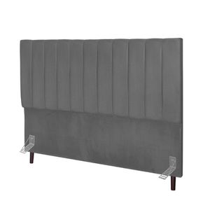 Cabeceira Estofada Cama Solteiro 100 Cm Lívia Linho E Frame cinza