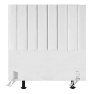 Cabeceira Estofada Cama Solteiro 100 Cm Luna Suede e Frame branco
