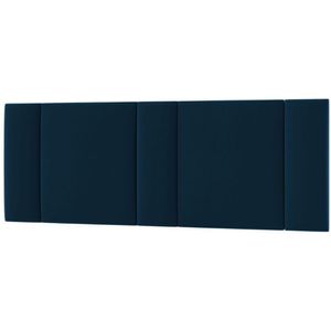Cabeceira Estofada Iluminação Led Glow Cama Queen Size 160cm veludo Azul Marinho