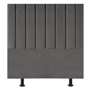 Cabeceira Estofada Cama Solteiro 90 Cm Sophia Carla Suede cinza Escuro