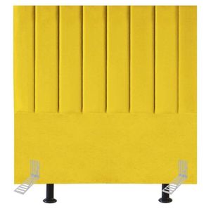 Cabeceira Estofada Cama Solteiro 100 Cm Luana Suede E Frame amarelo