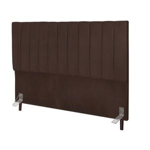 Cabeceira Estofada Cama Solteiro 90 Cm Lídia Suede E Frame marrom