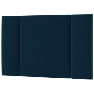 Cabeceira Estofada Iluminação Led Glow Cama Solteiro 90 Cm veludo Azul Marinho