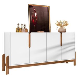 Buffet Aparador Lizz 170cm 4 Portas Branco-cedro - Casa D Branco-cedro