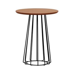 Mesa Lateral Raiada ø45x56cm Preto-amêndoa