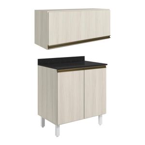 Armario Aereo E Balcao Mdf 70cm Kali Bianco Nicioli Bianco