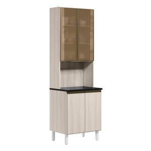 Paneleiro Duplo 4p Vidro 70cm Mdf Kali 18340  Nicioli Bianco