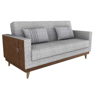 Sofa Cama 2 Lugares 203 cm Linho Plano Milenum Corino Milani Store
